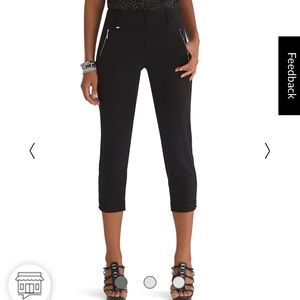 Drape Crop Hardware Pants in black